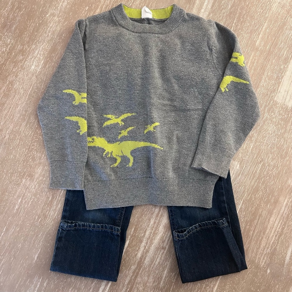 4t Baby GAP Dino Sweater and Old Navy skinny Jeans